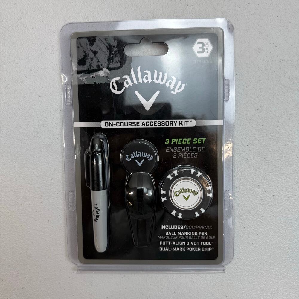 Callaway On-Course Accessory Kit 3 Piece Golf Set Divot Tool Poker Chip Pen NEW